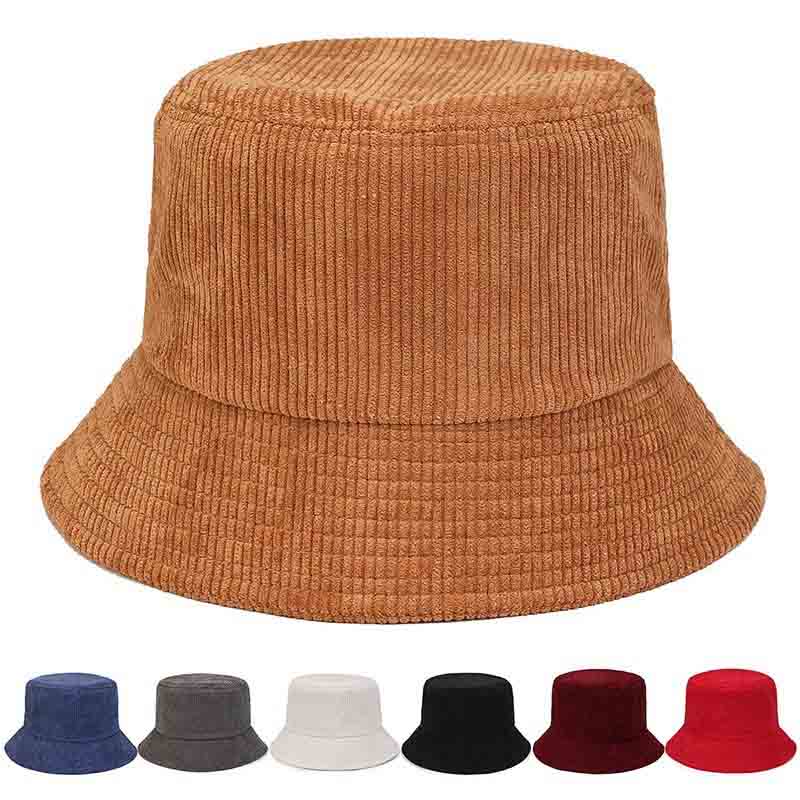 Sombrero de cubo de pana