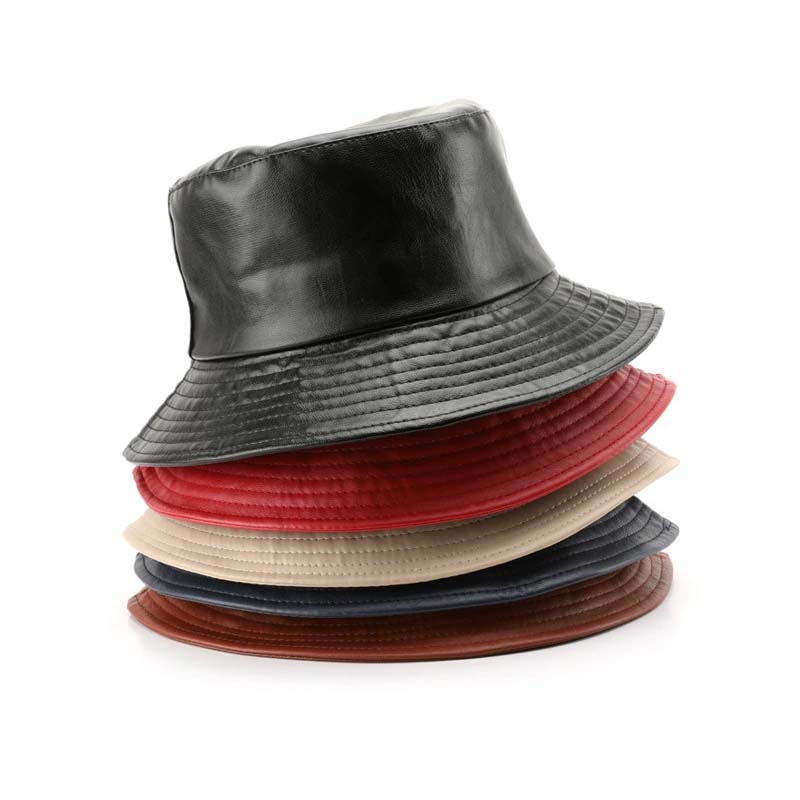 Sombrero de cubo de cuero